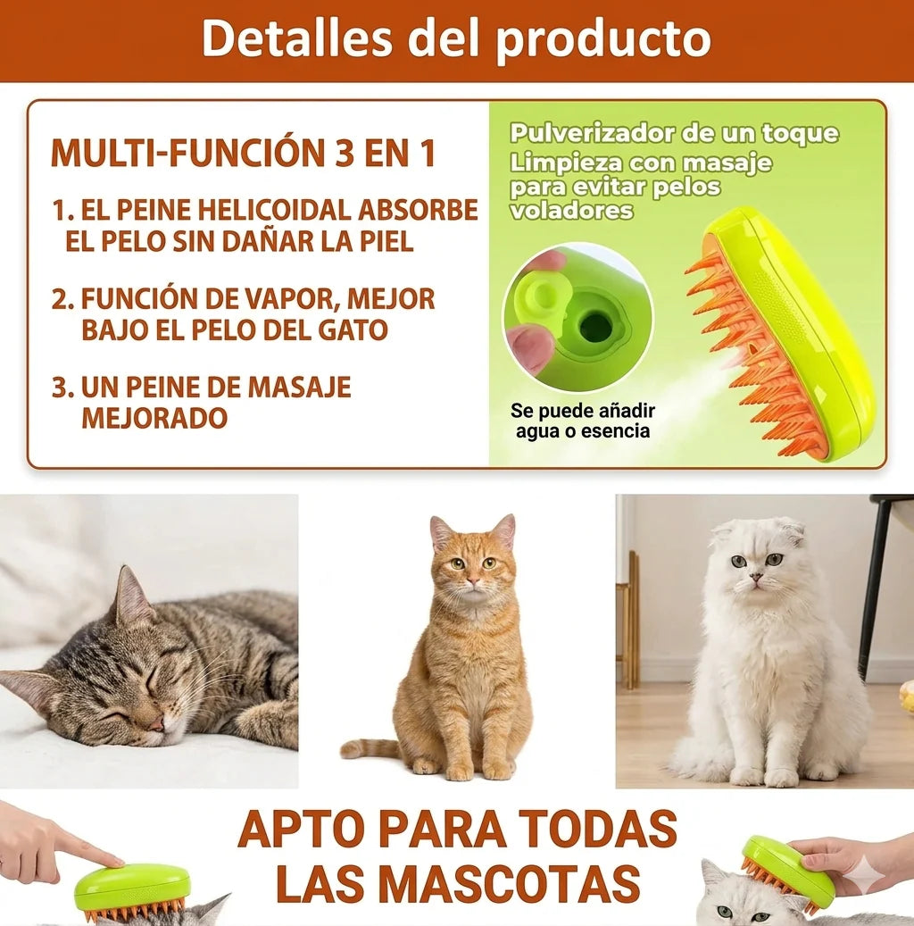 ™ Steambrush Pro | Cepillos Para Perros Con Vapor Antiestático Y Masaje Relajante